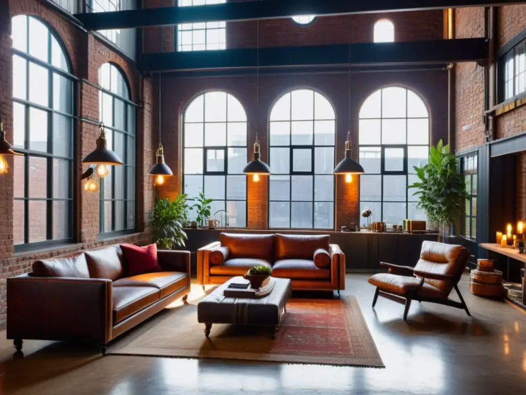 Loft vintage con ladrillos expuestos y mobiliario antiguo Diseño de interiores en lofts históricos con paredes de ladrillo expuesto, ventanales industriales y muebles antiguos en tonos cálidos y acogedores