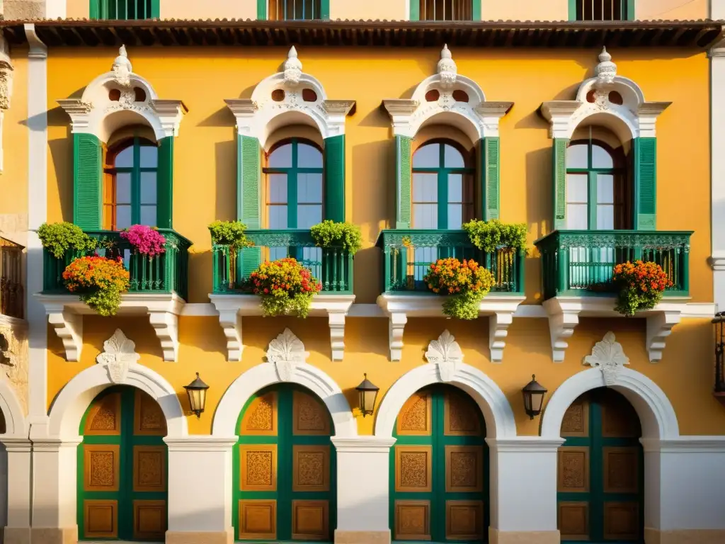 El legado arquitectónico de Paradores Nacionales cobra vida en esta fotografía vintage de su fachada ornamentada, bañada por la cálida luz dorada y enmarcada por enredaderas florales