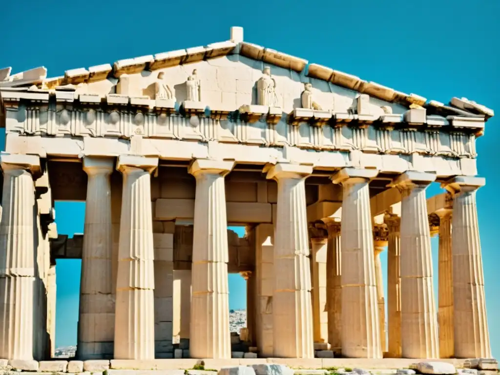 Descubriendo la majestuosidad del antiguo templo griego en Atenas, una maravilla arquitectónica llena de historia y grandiosidad