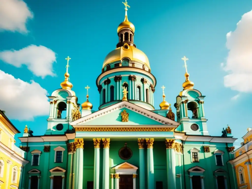 La majestuosidad de la Catedral de Pedro y Pablo en San Petersburgo, Rusia, resalta el barroco ruso con su fachada ornamentada y tonos pastel