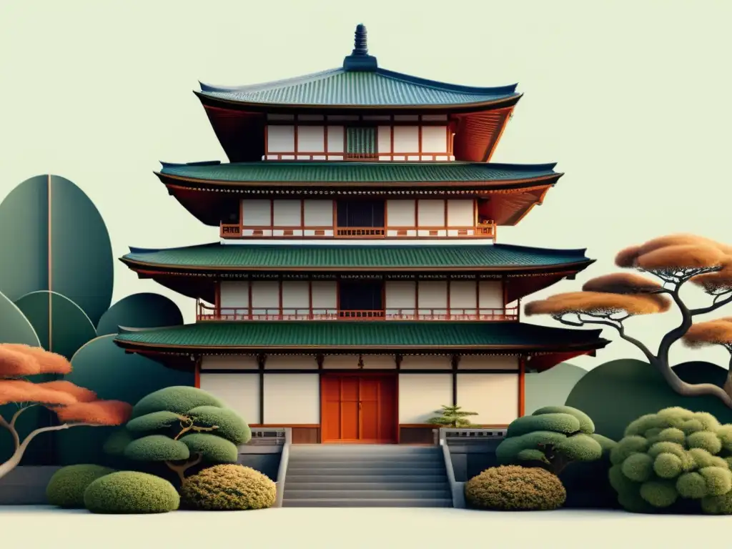 Metabolismo japonés: arquitectura y biología se fusionan en una ilustración vintage