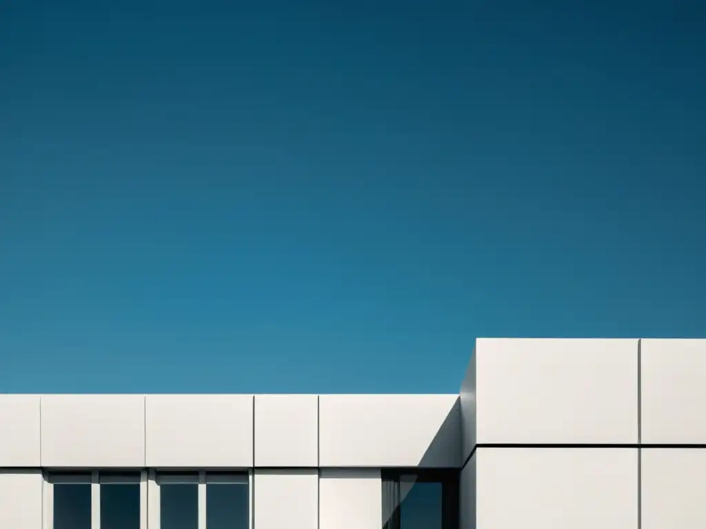 Una obra maestra arquitectónica minimalista exhibe sublime sencillez en contraste con el cielo azul