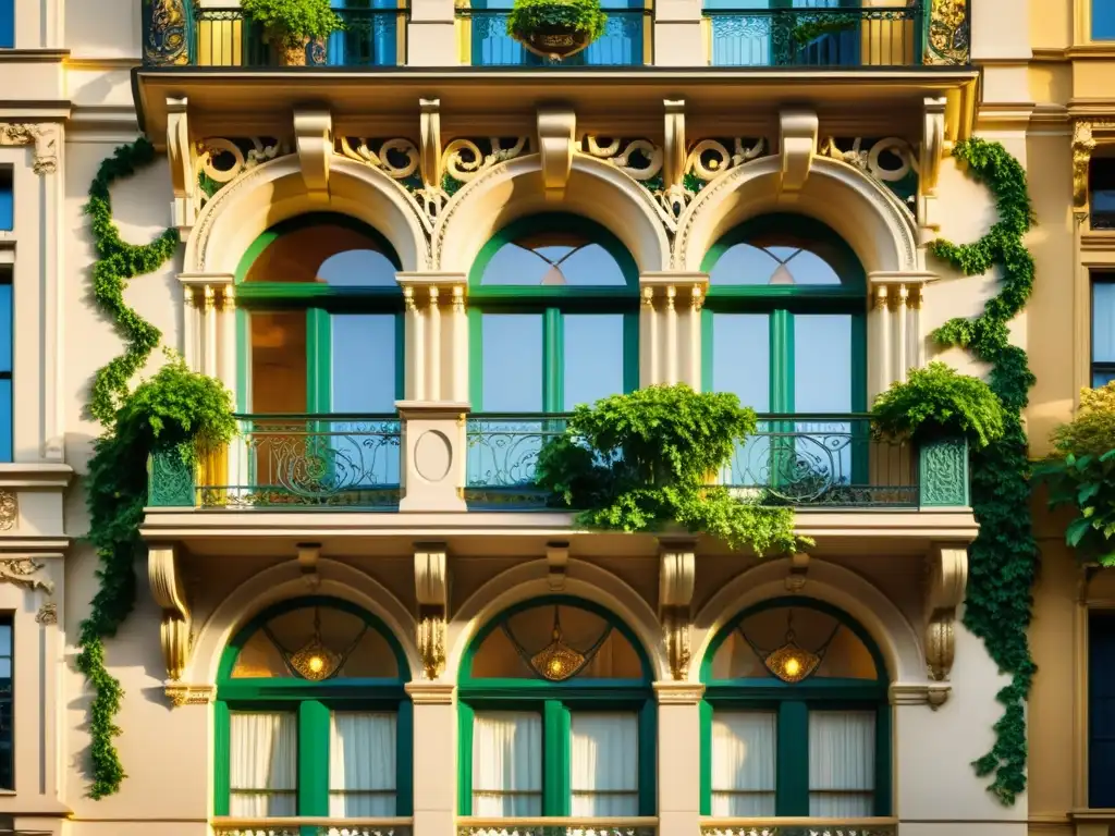 Una obra maestra de la arquitectura Belle Époque, con balcones de hierro forjado, molduras decorativas y ventanas arqueadas