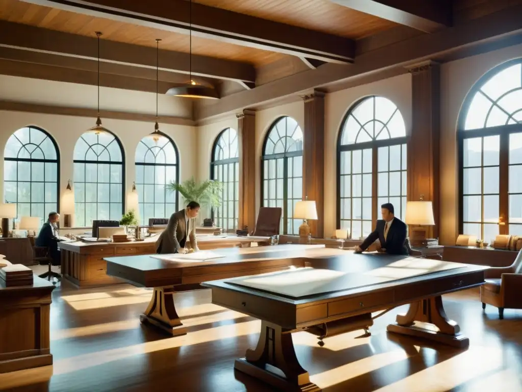 Diseño arquitectónico vintage: creatividad enfocada y elegancia atemporal Oficina arquitectónica vintage con elegancia atemporal y evolución del software de diseño arquitectónico