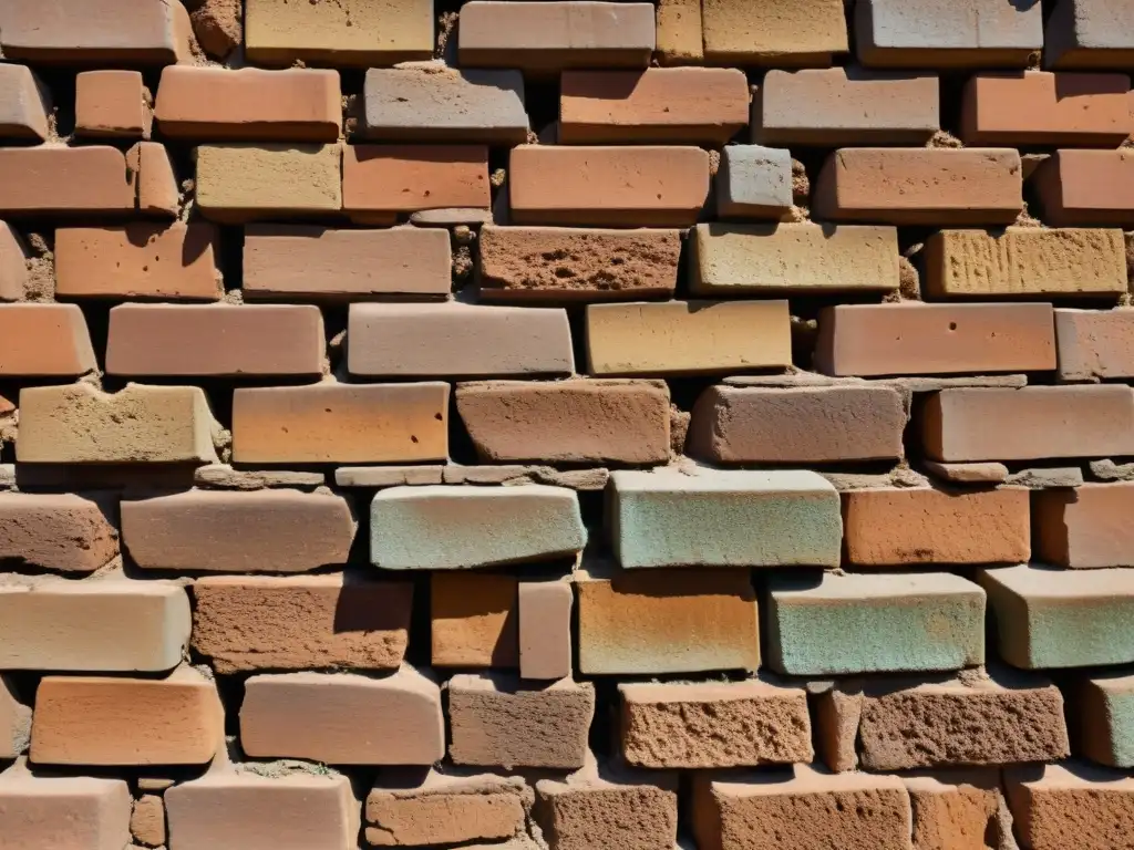 Una pared de adobe envejecida por el sol muestra la belleza de un material de construcción tradicional