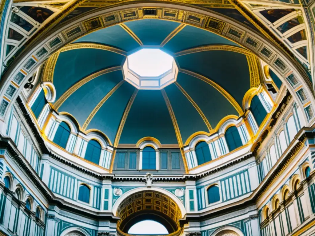 Una pintura vintage de la majestuosa cúpula de la Catedral de Florencia en el Alto Renacimiento, evocando su grandiosidad y belleza atemporal