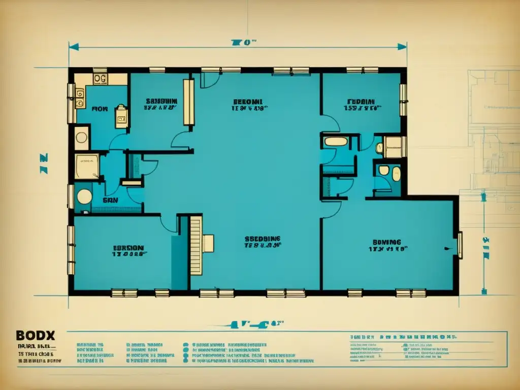 Un plano arquitectónico vintage destaca contrastes visuales en la accesibilidad, resaltando la importancia del diseño inclusivo