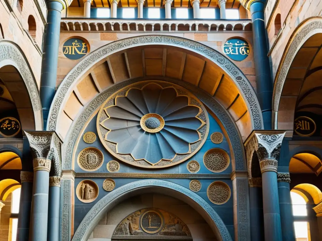 Portal bizantino de la Hagia Sophia: significado y majestuosidad en detalles arquitectónicos centenarios, bañados por cálida luz solar