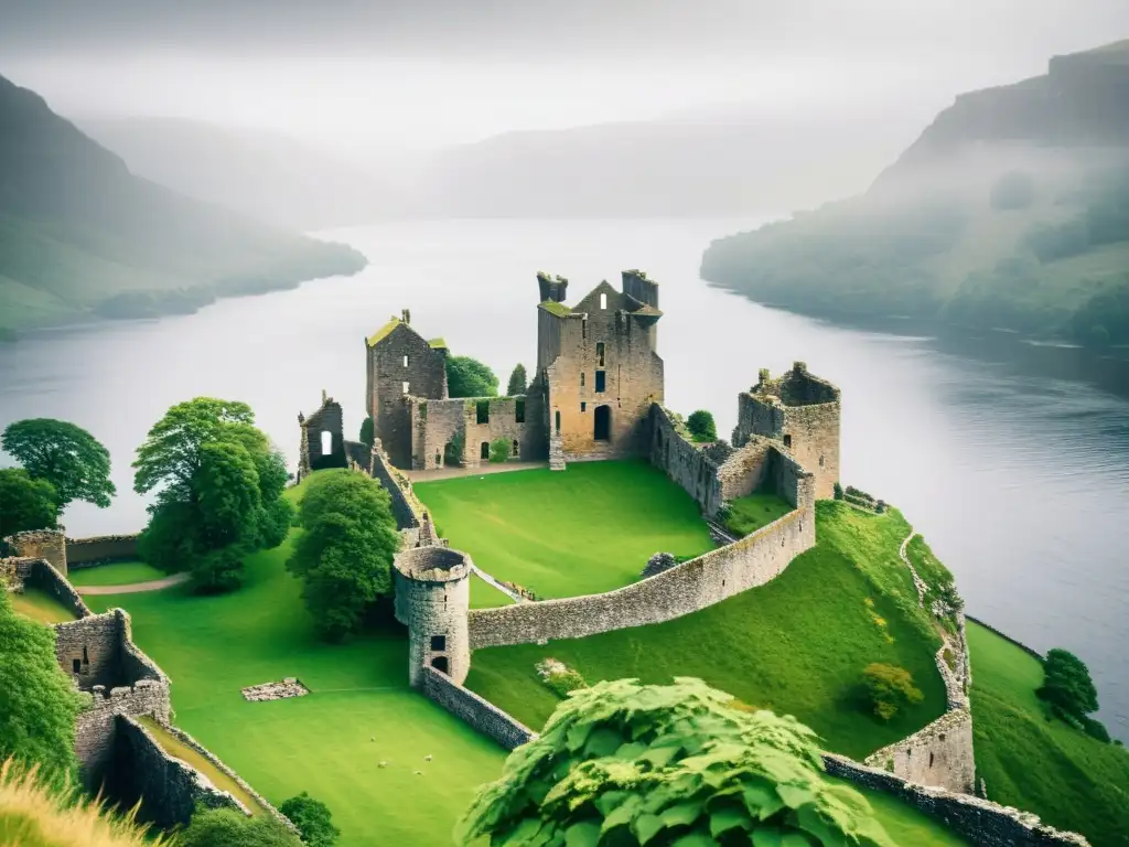 Ruinas del Castillo de Urquhart, Escocia, en las Highlands, rodeado de misterio y belleza