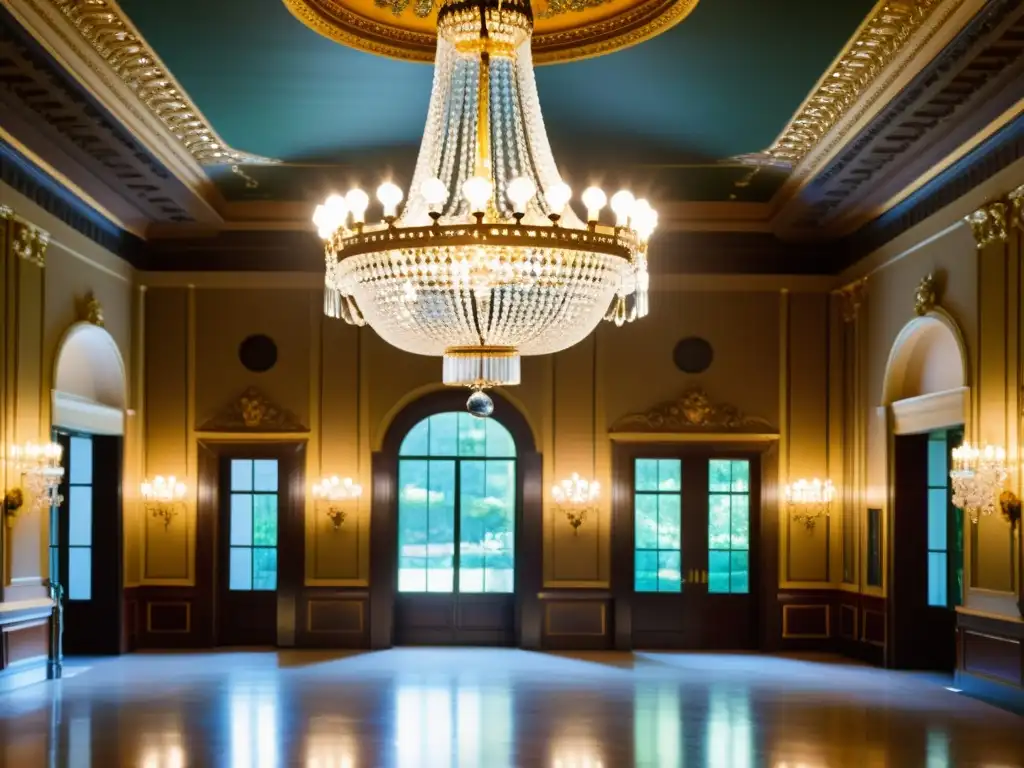 Chandelier vintage en salón clásico con decoración interior arquitectura clásica