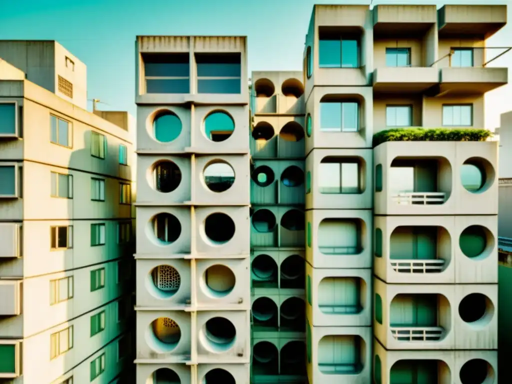 La icónica Torre de Cápsulas Nakagin en Tokio, reflejando la arquitectura del Metabolismo japonés y su integración con el entorno urbano