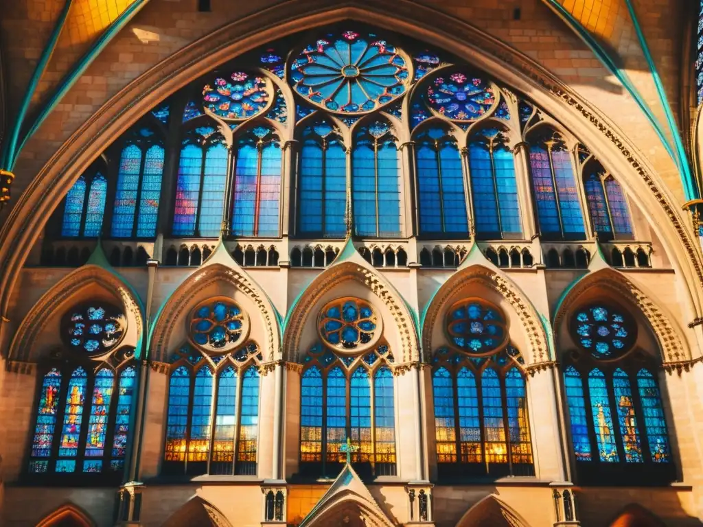 Una vista aérea impresionante de la Catedral de NotreDame en París, con su arquitectura gótica y uso de la proporción áurea en diseño