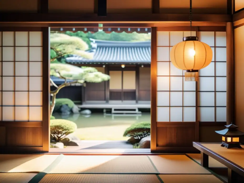 Vista cercana de casa japonesa de madera con materiales naturales sustentables y ambiente sereno