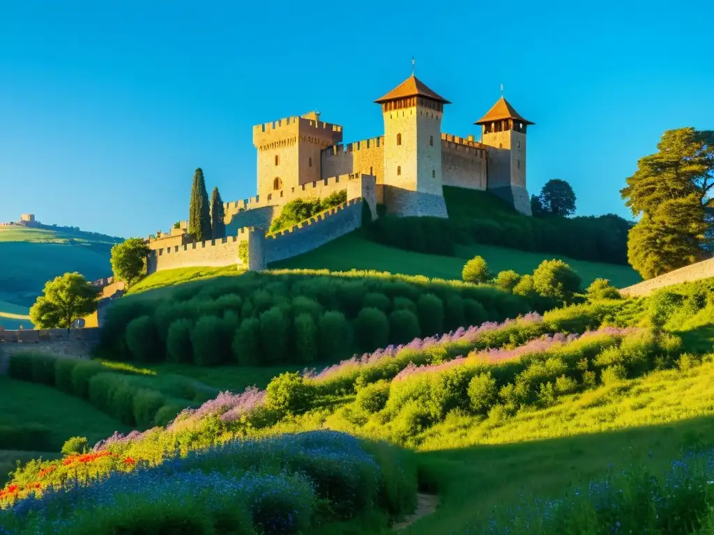 Vista vintage del majestuoso Castello di Rivoli en restauración sostenible, resaltando su arquitectura y entorno natural