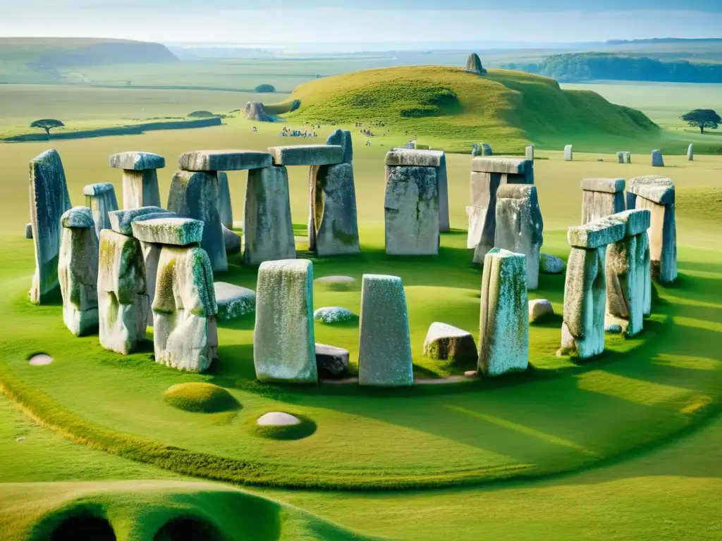 Comparación visual de métodos de levantamiento de Stonehenge y otras estructuras megalíticas antiguas como las Pirámides de Giza y los Moáis de Isla de Pascua